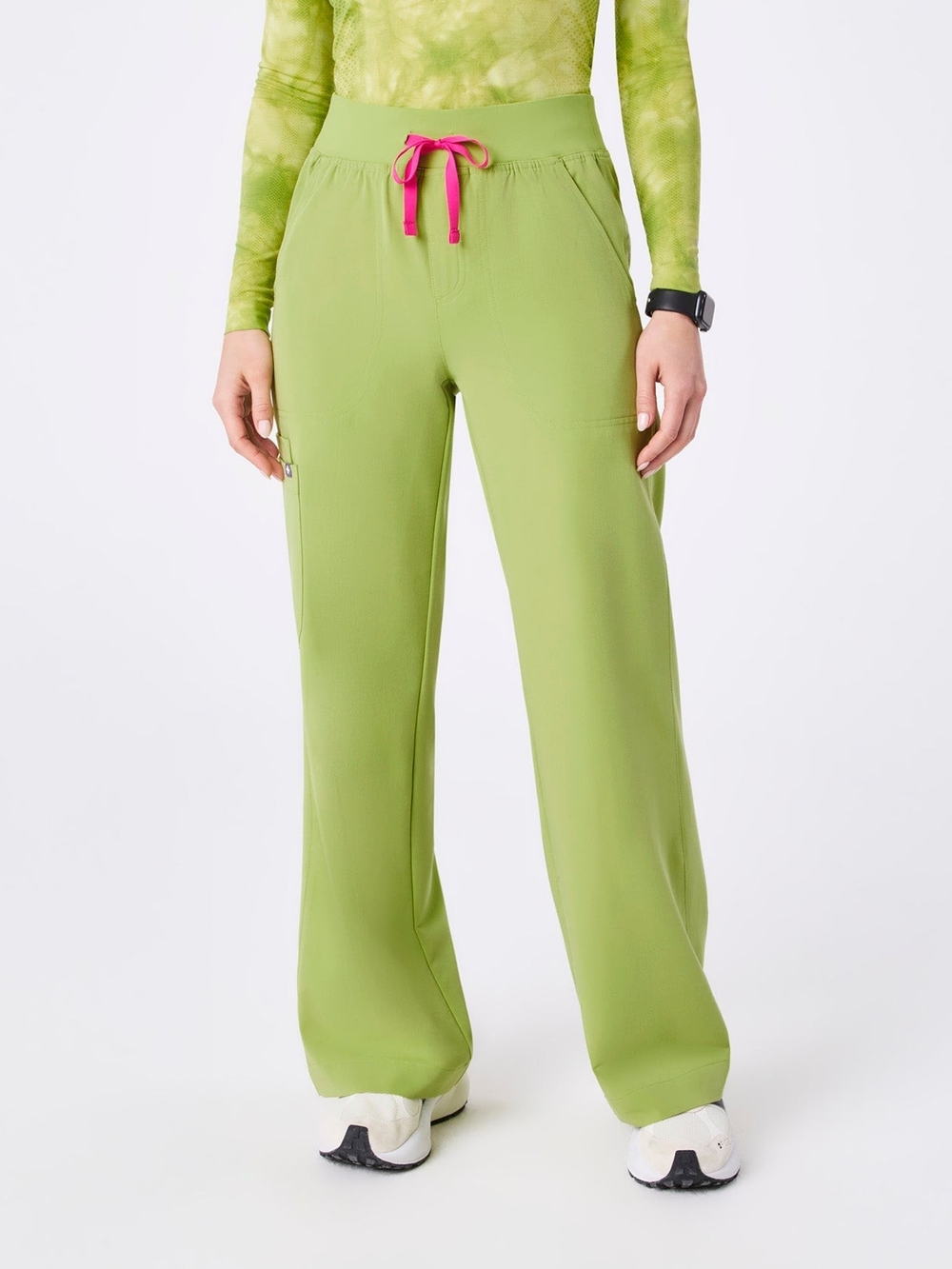 Figs Matcha Isabel High-Rise Wide-Leg Scrub Pant